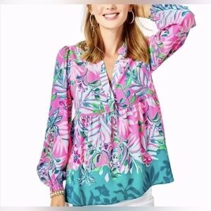 Lilly Pulitzer Winona Tunic Top – I’m Feline Fine Print – Medium